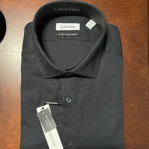 Men's Calvin Klein Slim Fit Black Dress Shirt